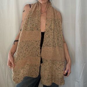Chunky Knit Beige Scarf